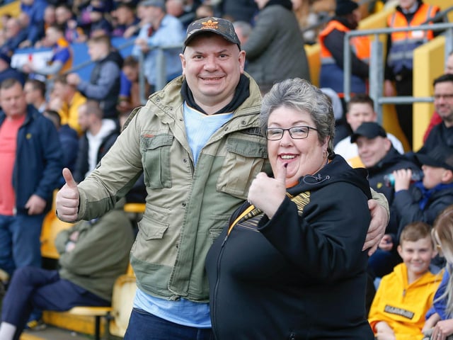 Mansfield Town fans ahead of the win over Stevenage.