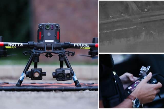 A police drone was used to locate a vulnerable young man in Sutton. Image: Nottinghamshire Police.