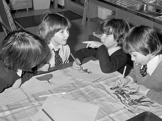 St Mary's School pupils pictured here showing off their artistry.