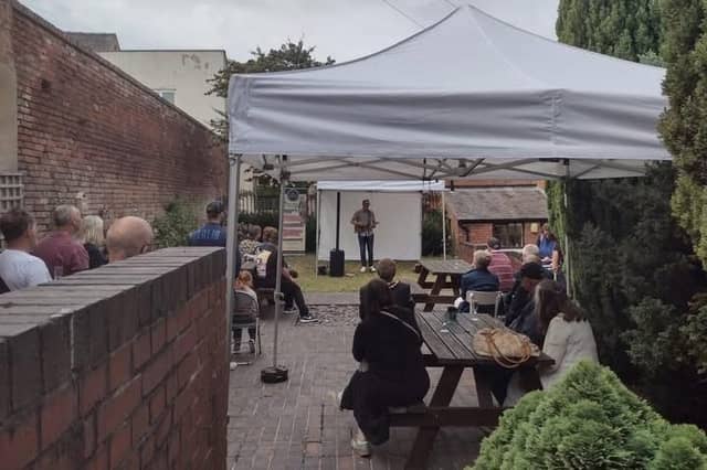 BWP hosted an acoustic stage at the DH Lawrence Music Festival as part of its Garden of Expression project. Photo: Submitted