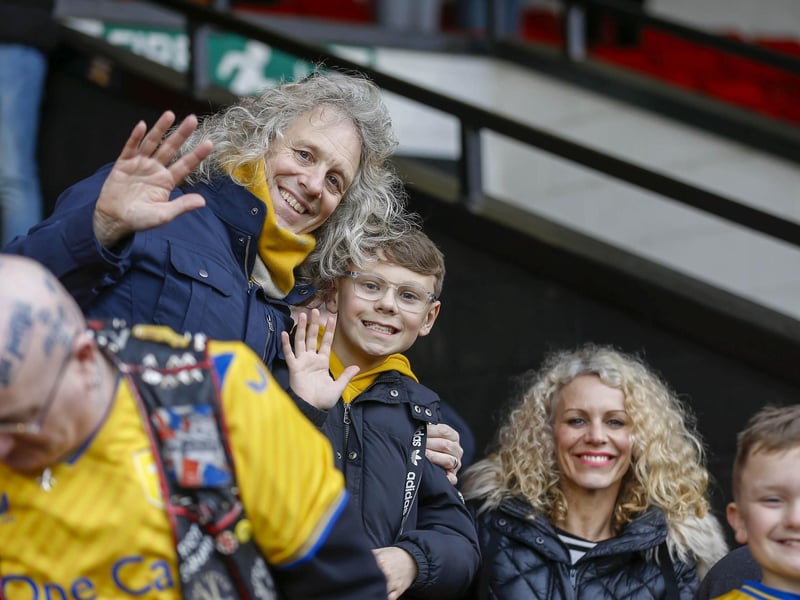 Mansfield fans at the Sky Bet League 2 match against Walsall FC at the Poundland Bescot Stadium, Saturday 17 Feb 2024  Photo credit Chris & Jeanette Holloway / The Bigger Picture.media:Mansfield Town fans at the defeat to Walsall.