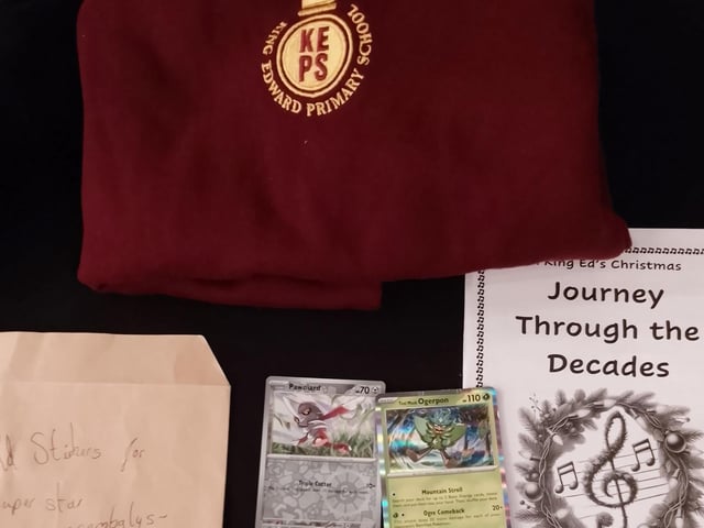 Some of the items which King Edward Primary School brought along to go into the capsule.