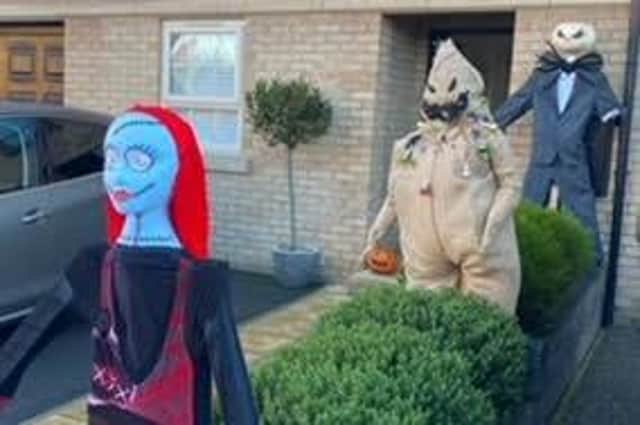 The spooky characters are being displayed outside a home in Windmill Close, Sutton.