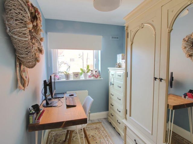 The third bedroom at the Crow Hill Drive house is a single, which is currently being used as an office. Ideal if you wish to work from home.