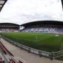 A general view of The Brick Community Stadium prior to the Sky Bet League One match between Wigan Athletic and Northampton Town at The Brick Community Stadium on August 02, 2025 in Wigan, England. (Photo by Pete Norton/Getty Images)