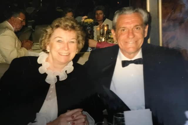 Alan, pictured in 1989 with his wife of 68 years, Josephine.