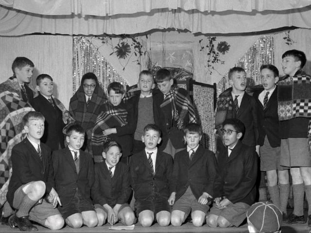 Pupils performing Gilbert & Sullivan's HMS Pinafore as Sherwood Hall School in Mansfield.