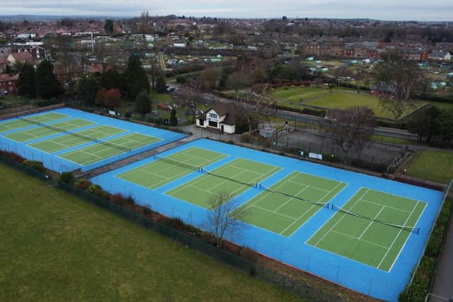 The refurbished tennis courts at Racecourse Park in Mansfield