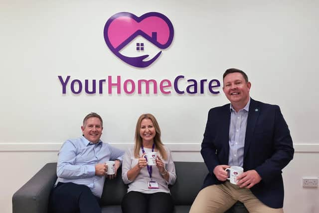 Your Home Care's Scott Marsh (right) with co-founder and director Paul Pitchford, and Registered Care Manager Denise Pitts.