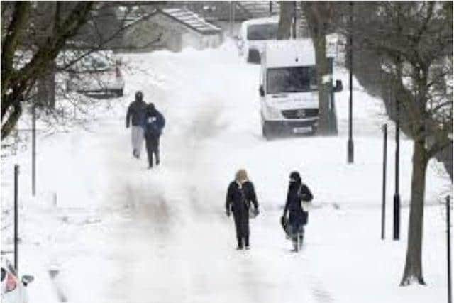A yellow warning for snow and ice has been issued for Mansfield