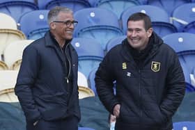 Keith Curle is all smiles with Nigel Clough pre-match on Saturday, but those smiles were long gone after seeing his side torn apart by his old club.