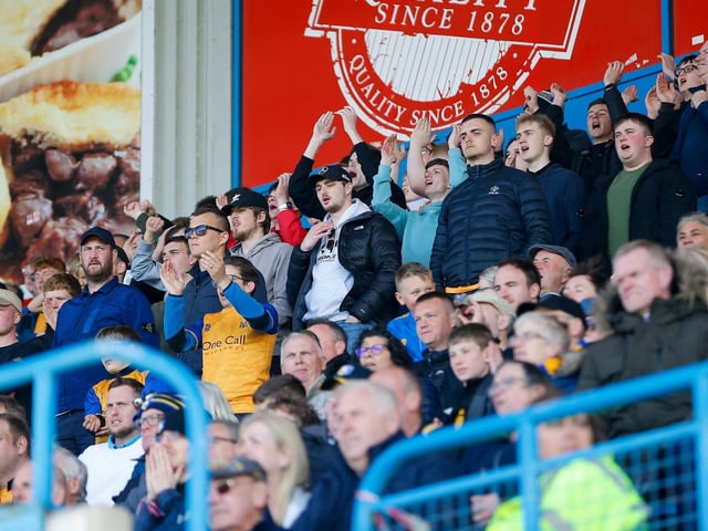 A disappointing day for these Mansfield Town fans.