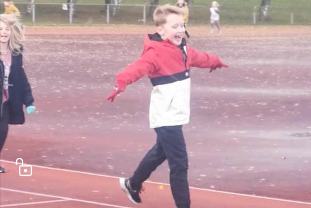 Jak Spate during his lap running charity challenge  Picture: Katy Bray