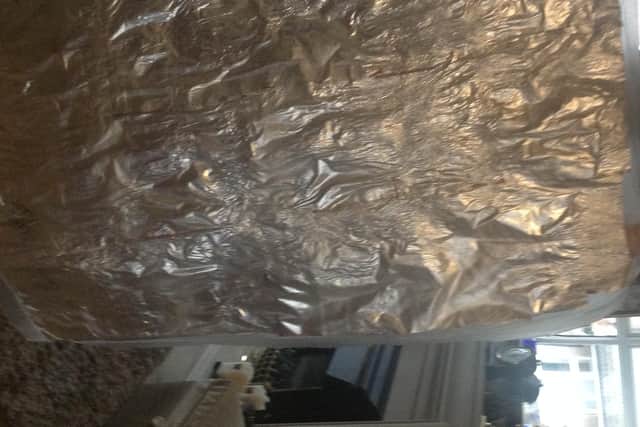 The crisp packets have been ironed together to make a blanket