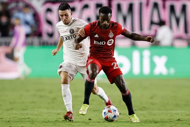 Richie Laryea (right) in action for Toronto against Inter Miami in October.