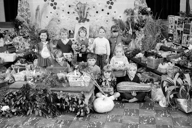 The 1973 Harvest Festival at Samuel Barlow School.