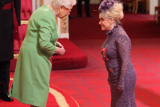 Barbara Windsor was made a Dame Commander of the order of the British Empire by Queen Elizabeth II during an Investiture ceremony at Buckingham Palace.