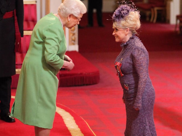 Barbara Windsor was made a Dame Commander of the order of the British Empire by Queen Elizabeth II during an Investiture ceremony at Buckingham Palace.