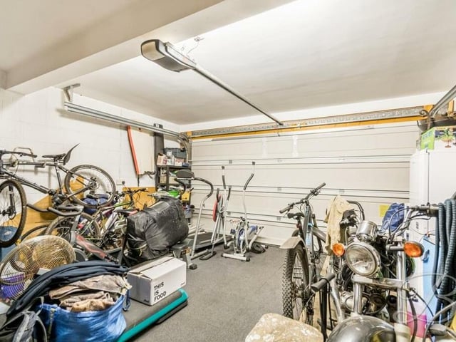 The garage can be put to multiple uses, including for storage.