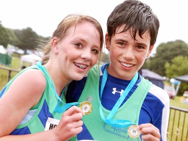 The 2008 Fun Run winners Claire Talbot and Ryan Saxton.