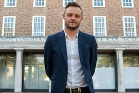 Coun Ben Bradley, Mansfield MP and Nottinghamshire Council leader, outside County Hall, the council's headquarters in West Bridgford.