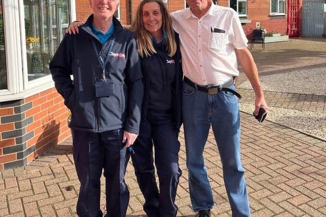 The team at Clayton's Ambulance enjoy their free breakfast.