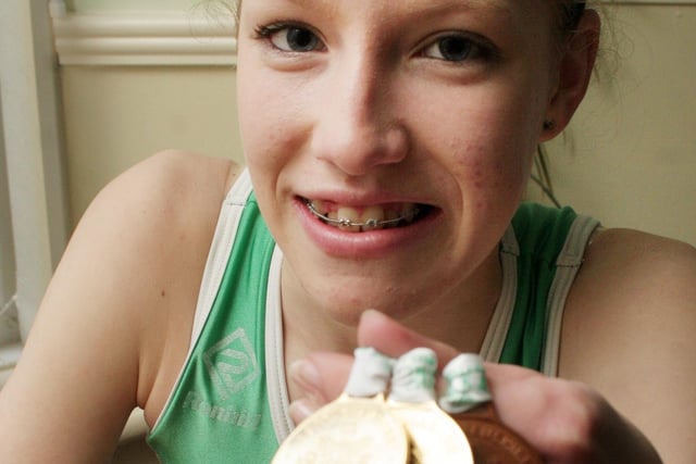 2006: Kimberley athlete Amy-Jane Brown, 15, with two gold medals and one bronze won at the Nottinghamshire County Athletics Championships.