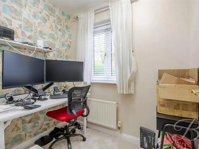 One of the five bedrooms is currently used as a home office, perfect for those who need to work from home.