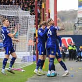 Stags celebrate with their fans during the Sky Bet League 2 match against Bradford City AFC at the University of Bradford Stadium, 16 Mar 2024Photo credit : Chris & Jeanette Holloway / The Bigger Picture.media