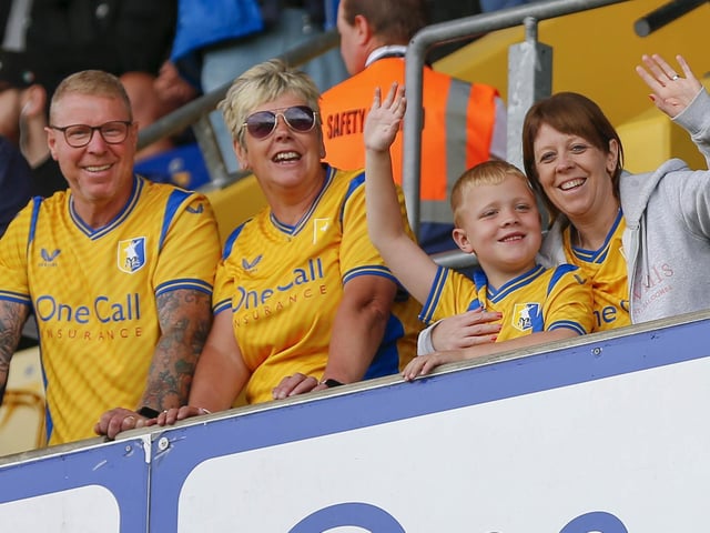 Mansfield Town fans ahead of the win over Stockport County.