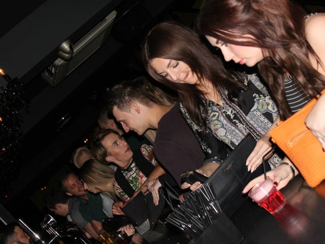 Grabbing some drinks at the bar