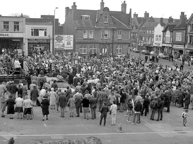 Local gather in the centre of Sutton in 1986.