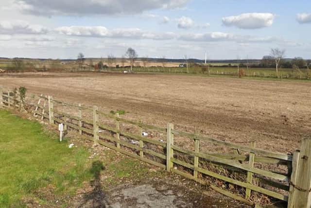 Plans have been submitted for 45 new homes on this patch of greenbelt land off Abbey Road in Kirkby. Photo: Google