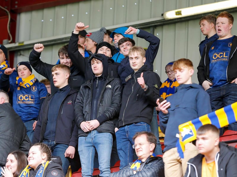 Mansfield Town fans ahead of the 2-0 win at Bradford City.