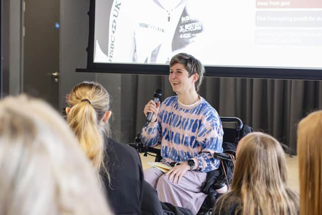 Paralympic cyclist Hannah Dines was one of the guest speakers at the event