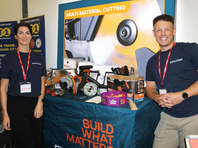Annie Bancroft and Jack Marples were able to inform visitors to their stand about Evolution Power tools
