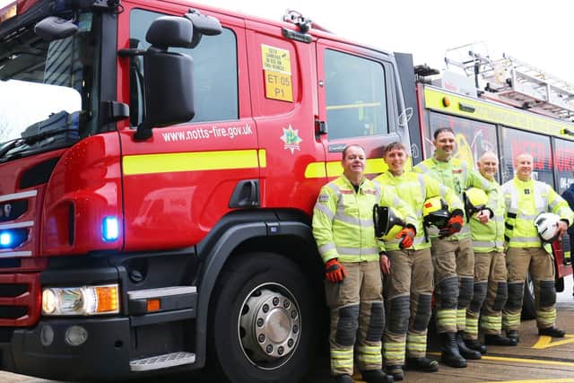 Sutton-in-Ashfield Fire Station's crew at the college's Engineering Innovation Centre