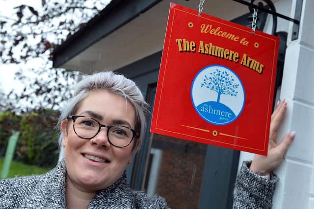 Ashmere Nottinghamshire Ltd Quality Manager Danielle Cotton pictured at the Ashmere Arms 'pub pod'