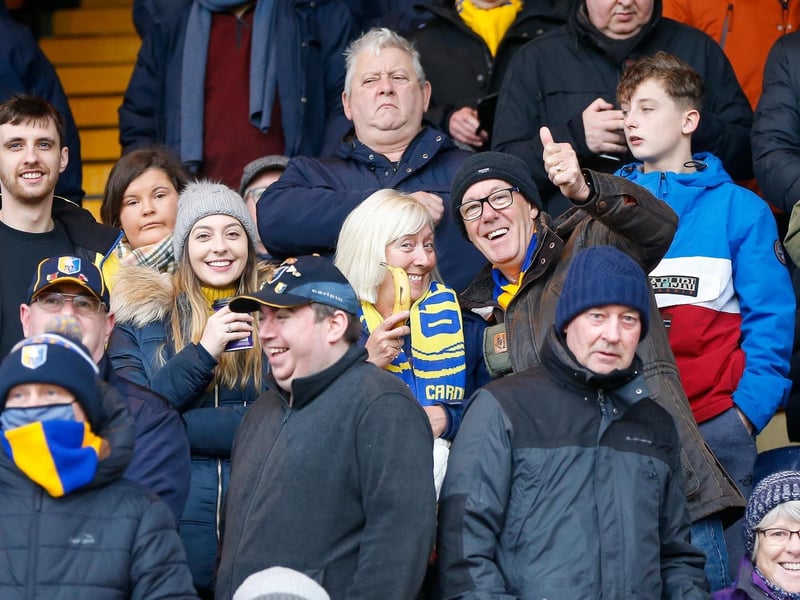 Mansfield Town Fans at the One Call Stadium for the Emirates FA Cup third round match against Middlesbrough.