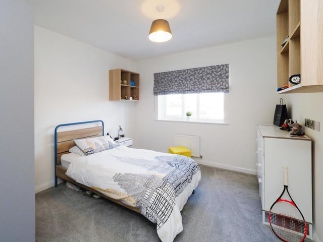 The fourth bedroom at the £550,000-plus detached house is compact but cute.