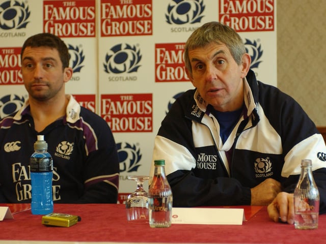 Scotland head coach Ian McGeechan and captain Bryan Redpath speak to the media during the pre-match press conference at the Millennium Stadium.