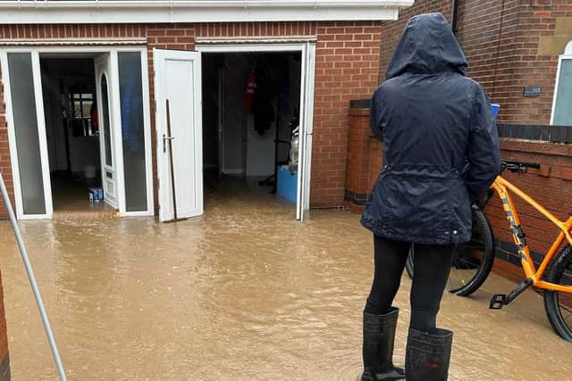 A property flooded near Sutton Junction as shared by Coun Matthew Relf, representing Sutton Junction and Harlow Wood ward for Ashfield Council. Coun Relf said: "Heartbreaking day in Sutton Junction as a lot of residents have been flooded."