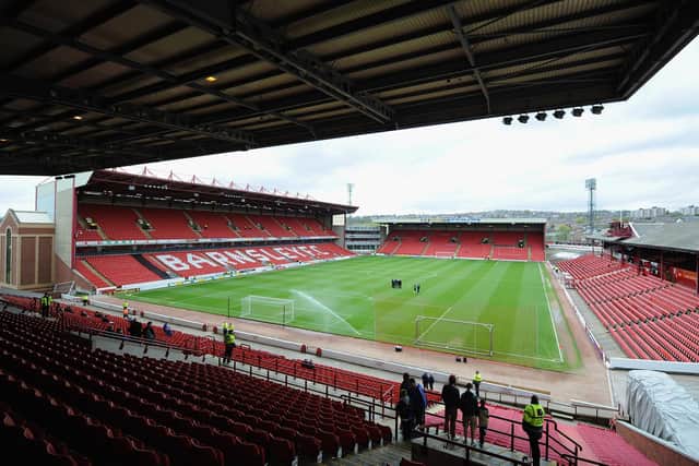 A view of Oakwell Stadium, home of Barnsley FC  (Photo by Tony Marshall/Getty Images)