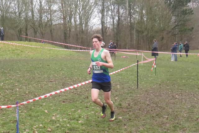 Jake Greenhalgh in action for Mansfield Harriers.