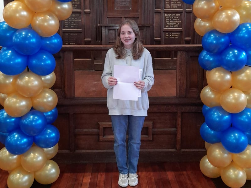 Emily Hessey gained Distinctions in music and child development, 6s in English language, English literature and religious education at Queen Elizabeth Academy. In combined science Emily achieved a grade 6 and grade 5, and she also received grade 5s in geography and maths. Emily said: “I am happy with my results. I was worried, but I have done better than expected and I feel good.”