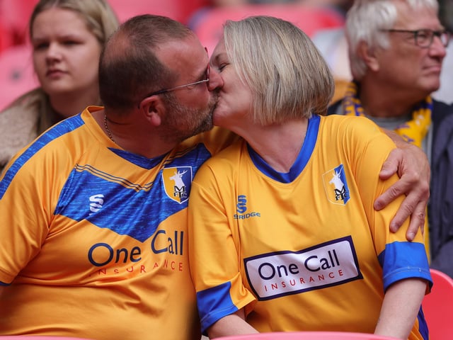 Stags fans enjoy the pre-match atmosphere.