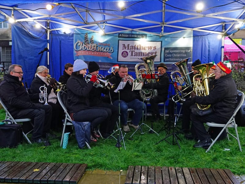 Festive tunes filled the air as the brass band playing in the Memorial Garden.