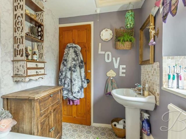 Spreading the love in the cute family bathroom at the Church Road house.