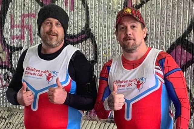 Marathon runners Lee Roberts and Ryan Griffiths are raising money for Children with Cancer UK