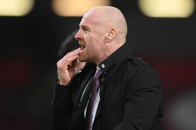 Burnley's English manager Sean Dyche leaves after the Premier League football match between Burnley and Tottenham Hotspur at Turf Moor.